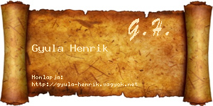 Gyula Henrik névjegykártya